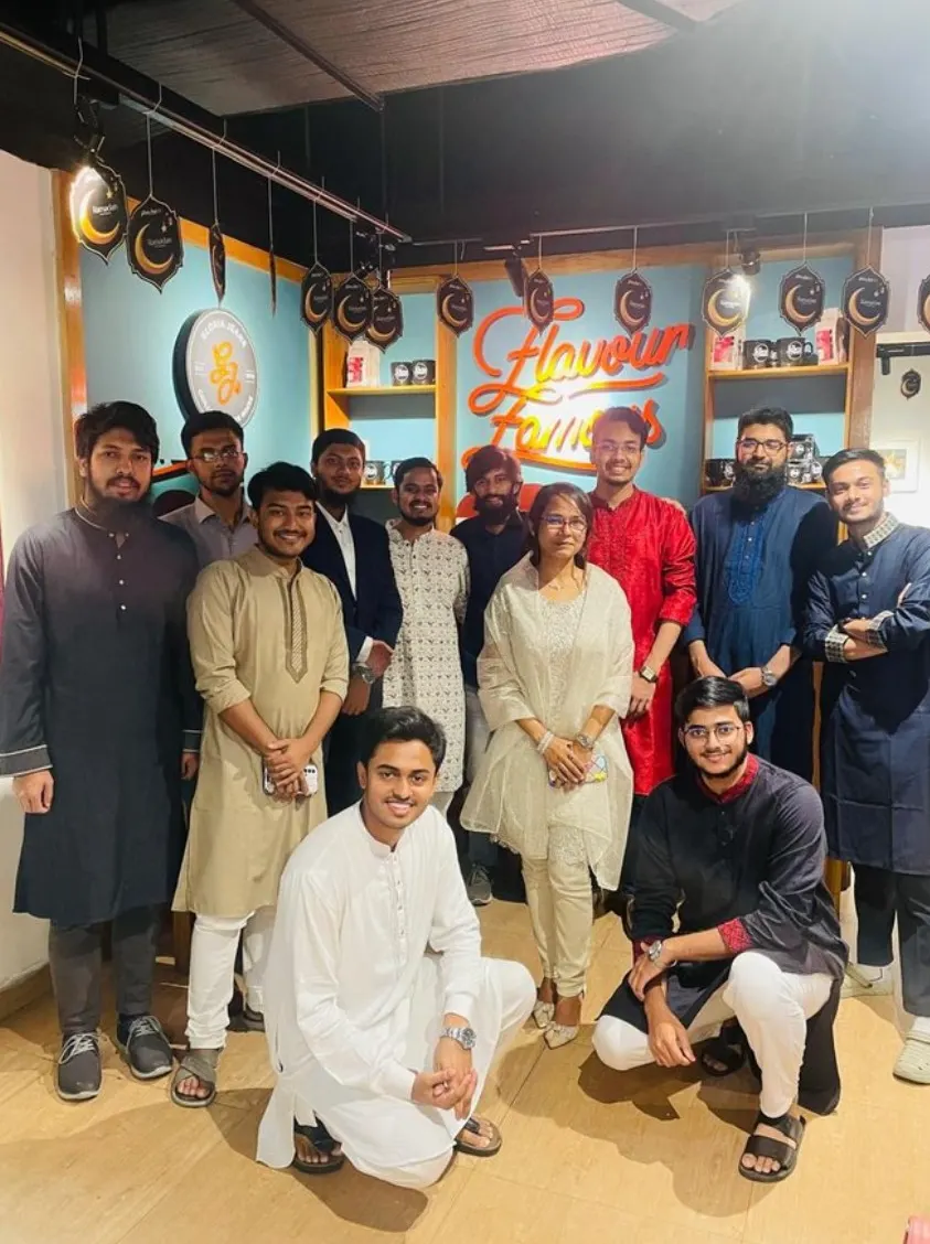 The Devs Core team in Dhaka, standing together in traditional dress