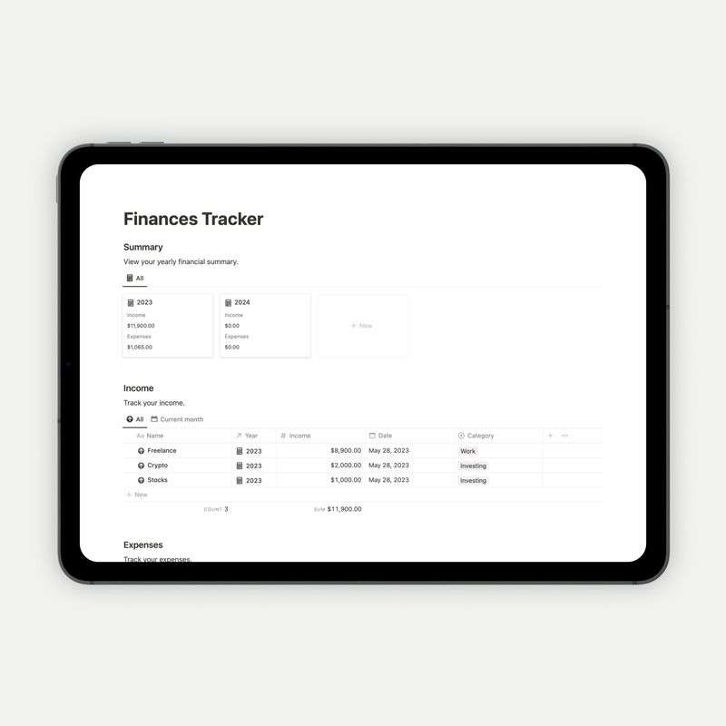 Free Notion Finance Tracker Template Notion Wall